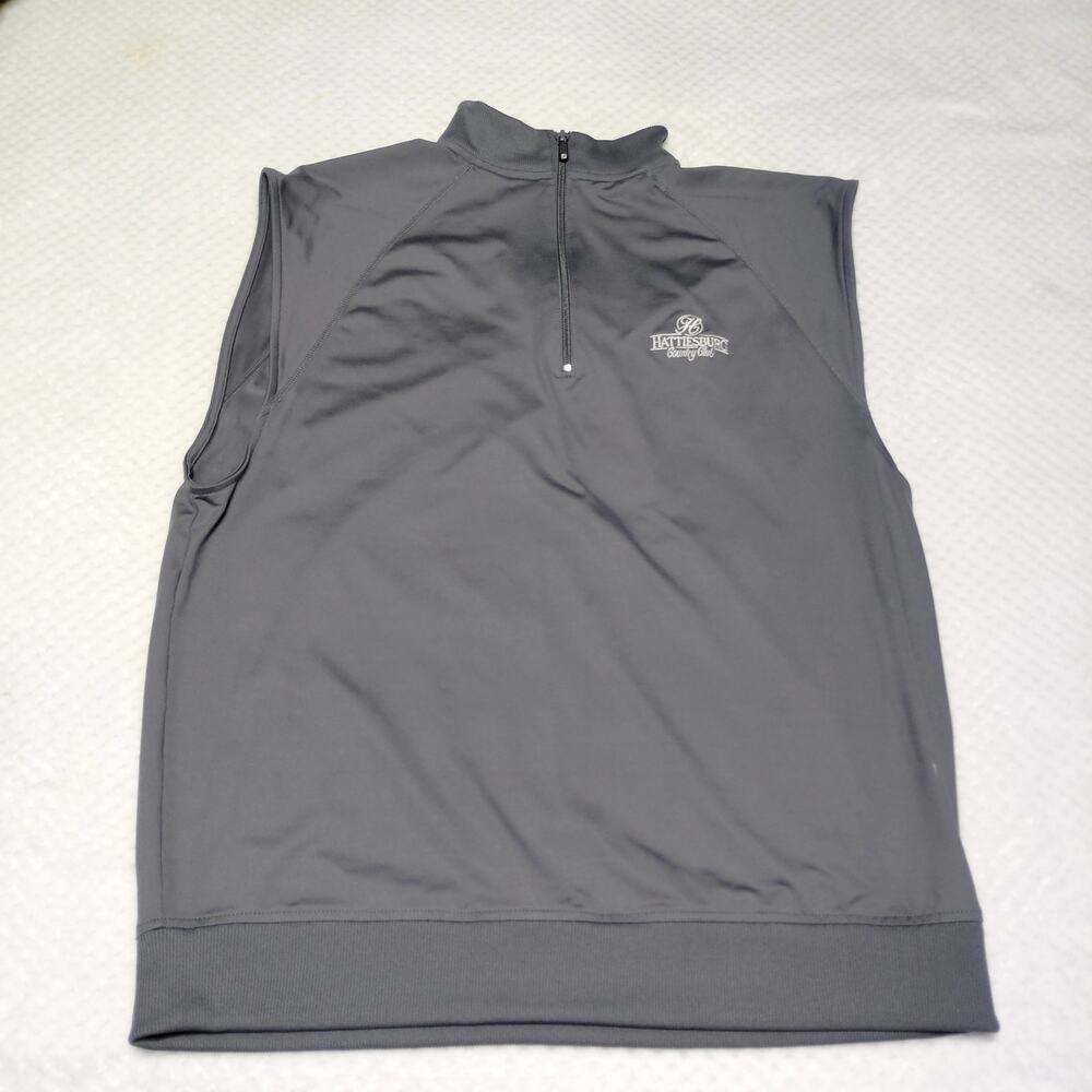 FJ Men's Medium Gray 1/4 Zip Performance Golf Vest Hattiesburg Country Club